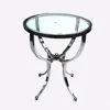 Modern simple type table basse design with Stainless Steel frame, side tables with glass top