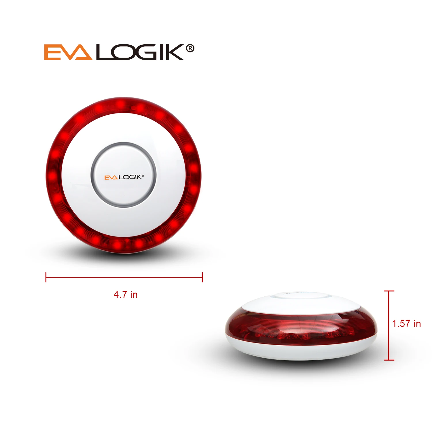 Zwave Multisound Siren With Red Light Flash 120db Strobe Sound Home