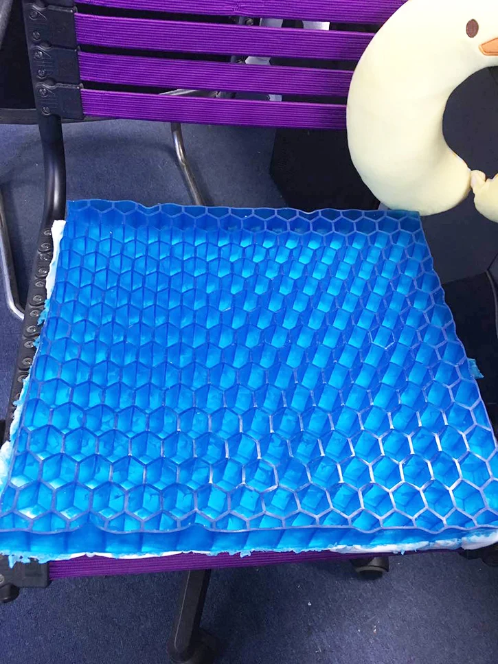 Blue Clear 3d Tpr Cooling Grid Mesh Gel Pad Gel Seat Cushion - Buy