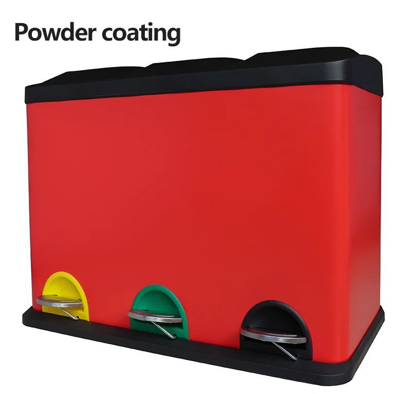 Hot Products 3 Compartment Recycle Bin Stainless Steel Kitchen Recycle