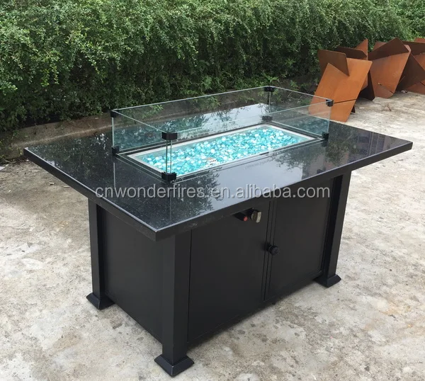 Outdoor Gas Feuerstelle Tisch Mit Rechteck Granit Tisch Tops,55,000 Btu