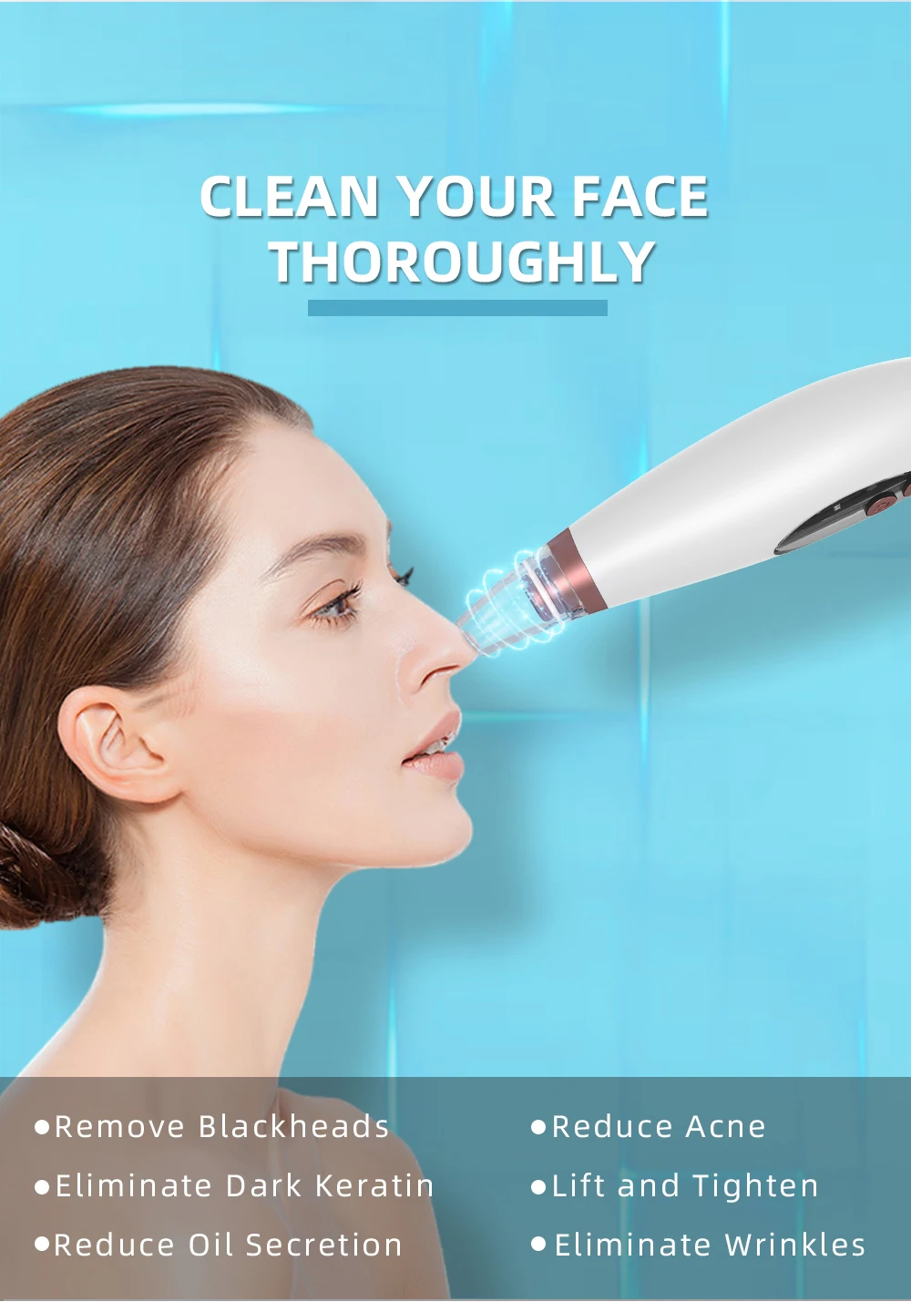 Electric Vacuum Facial Skin Machine Remove Blemish Blackhead And