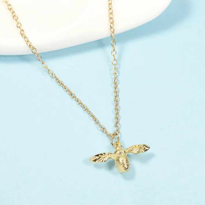 24k gold bee necklace