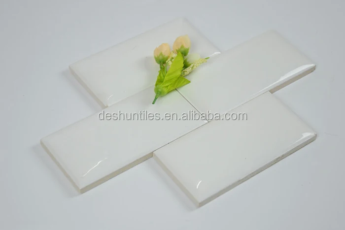 75x152mm De La Pared De Cocina Blanco Decorativa De Cerámica De Pared