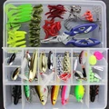 100 pcs Box Lure Fishing Accessories Tackle Box with Complete Fishing Lure Fishhooks Wire Connector Beads