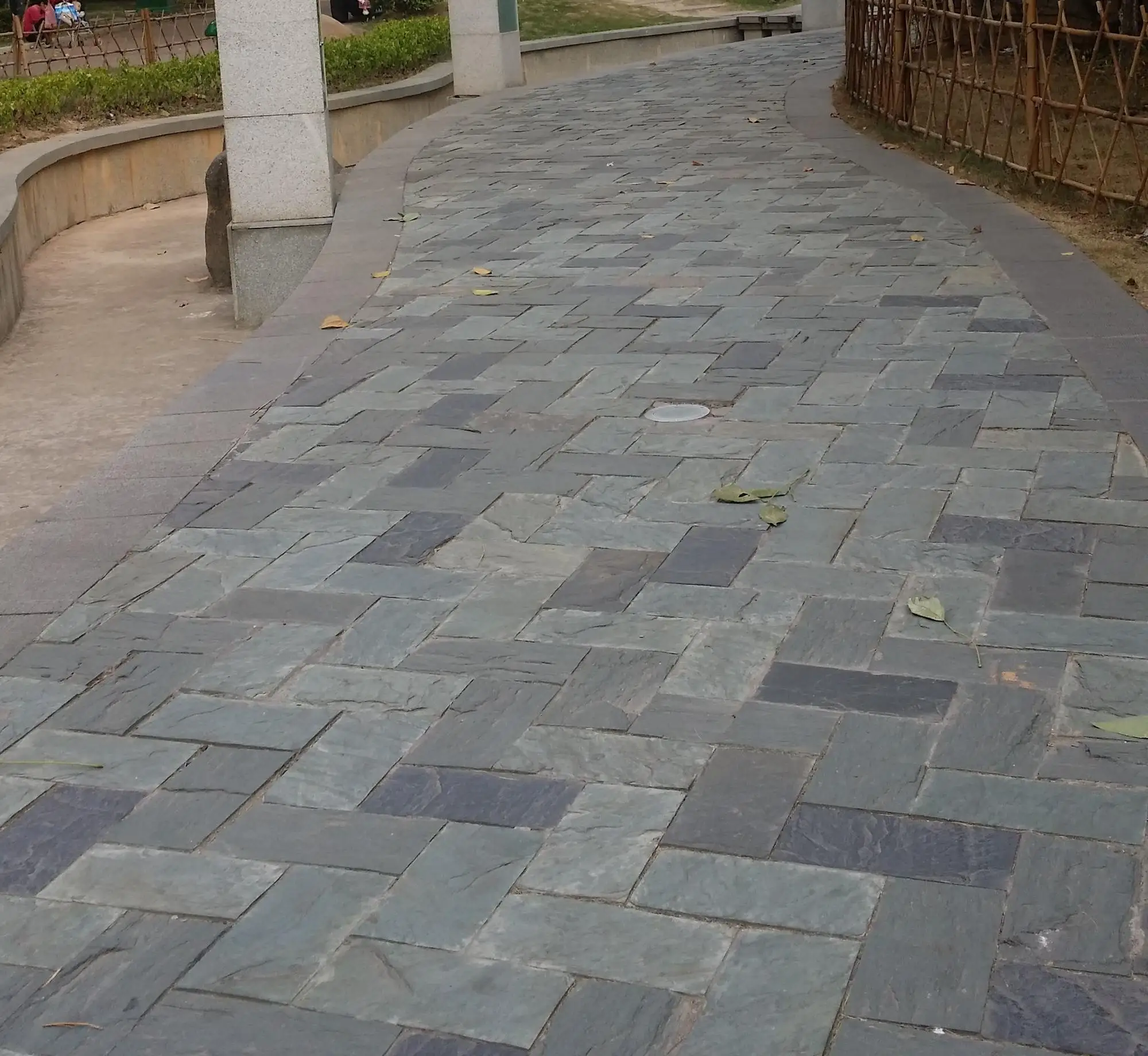 Ad China light green slate plate decorative exterior wall cladding and flooring tile for garden patio pavement