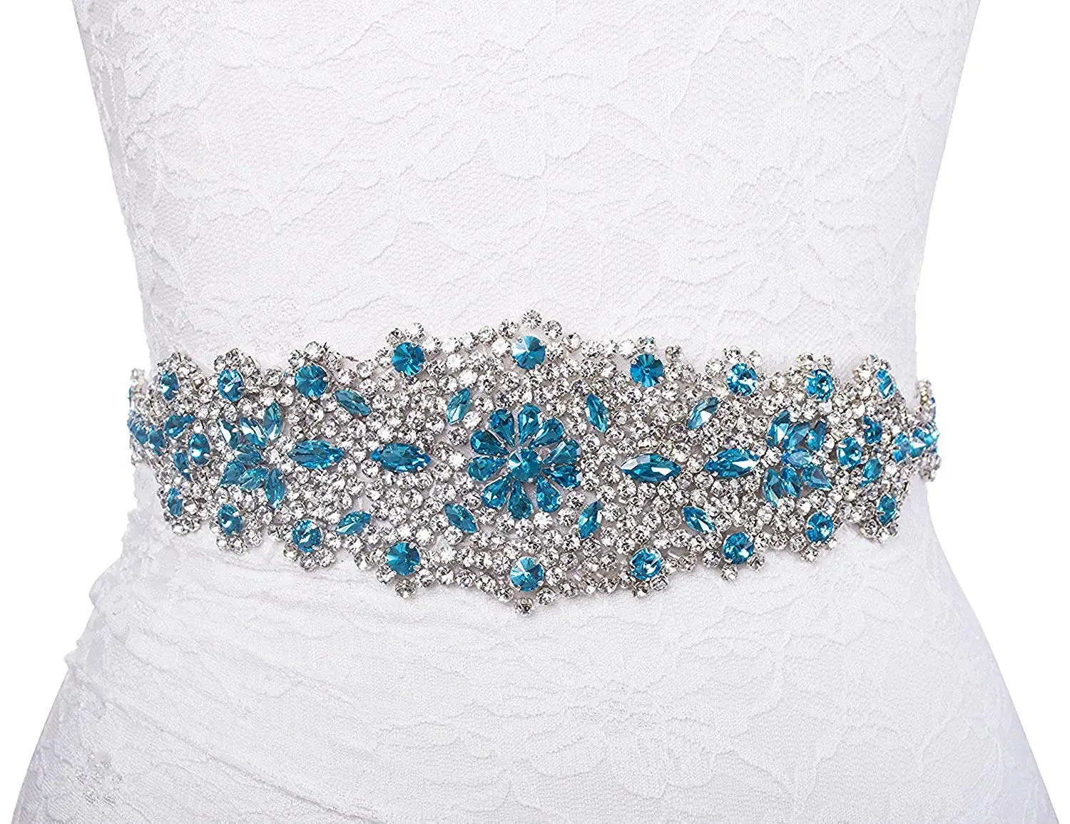 ULAPAN Womens Pearls Wedding Dress Belt Sash Crystals Bridal Sash Belt,S381