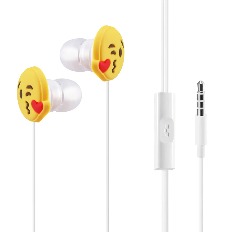 New design Cartoon Emoji 3.5mm Headset Headphones Earphone 