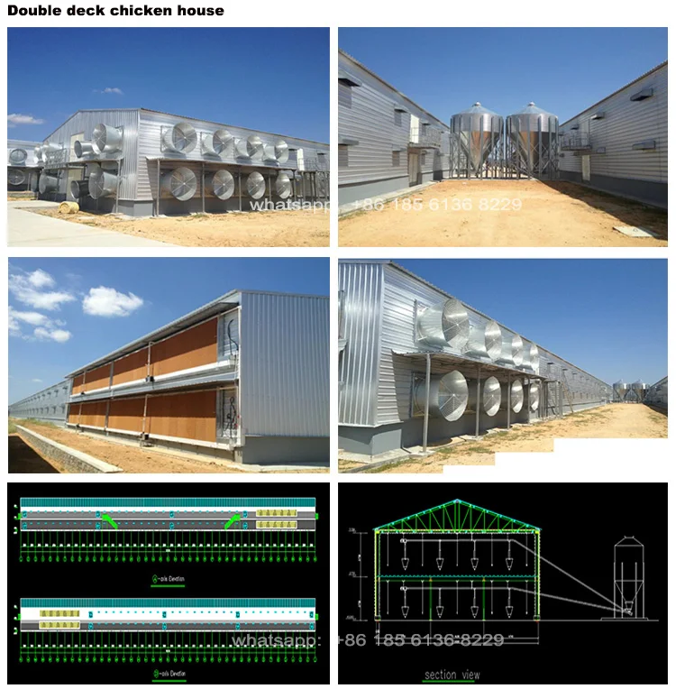 Prefab Commercial Free Range Poultry Chicken Broiler House Design For