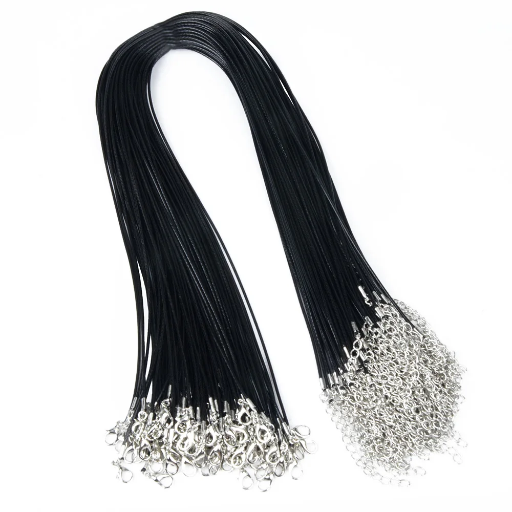 1.5mm Black Waxed Cord Chain Necklace For Jewelry - Buy Thin Chain ...