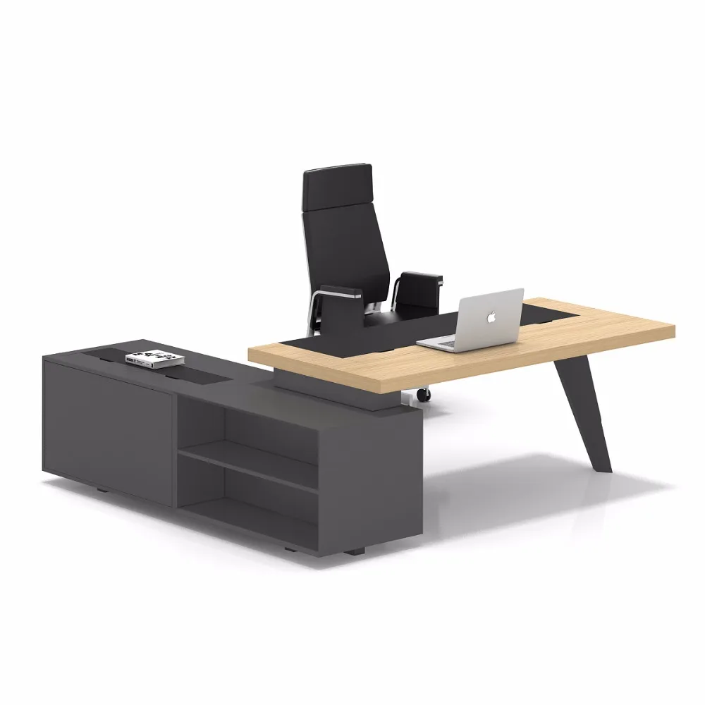 L Shape Leather Top Wood Executive Desk Buy Popular Style