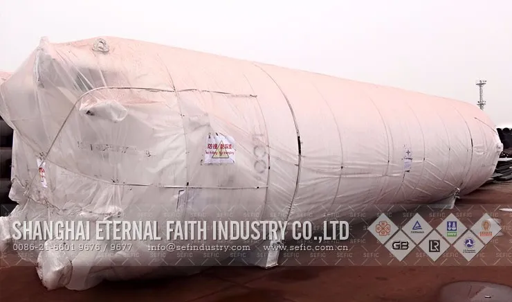 Liquid storage tank packing and delivery