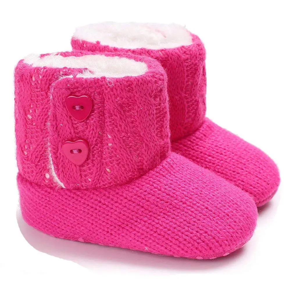 ONEs Baby Toddler Boy Girls Winter Knit Woolen Soft Warm Snow Boot Shoes 0-18 Months 0-6 Months, Grey