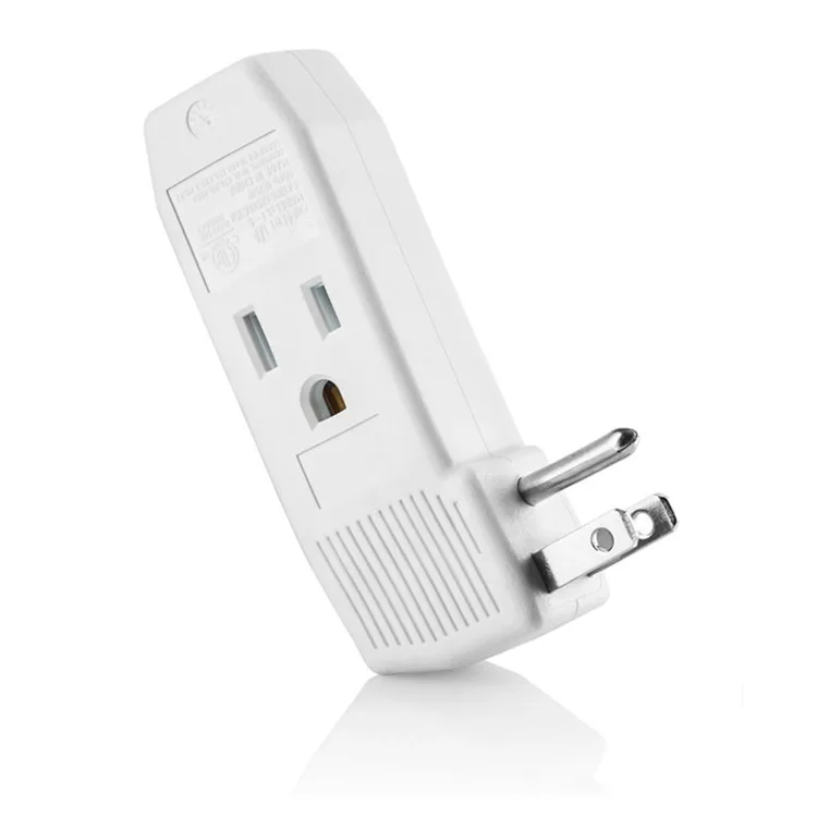 Three Outlets Grounding Adapter Vertical Wall Tap Adapter