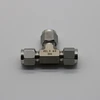 SS 304 Stainless steel double ferrule 8mm od pn1.6 union tee for wellhead control panels