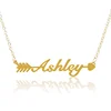 Unisex Trendy 18k Gold Plated Custom gold plated custom heart arrow name initial letter pendant Necklaces