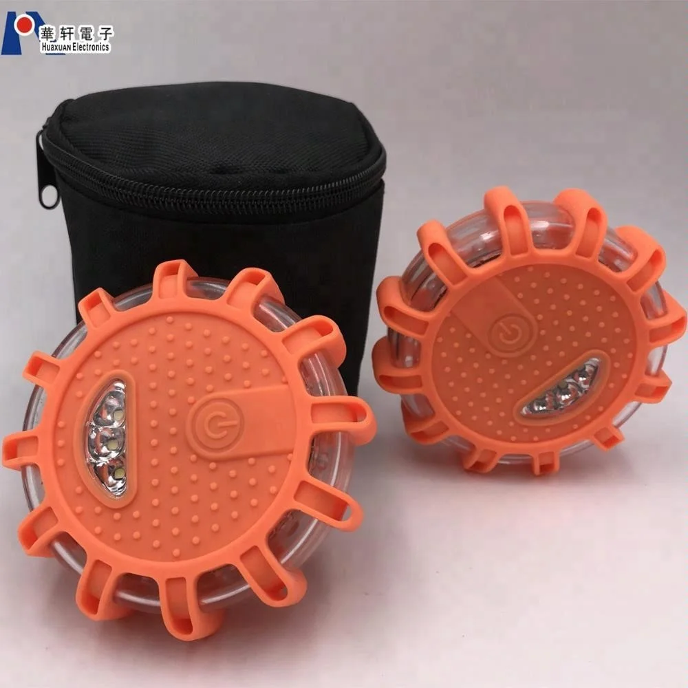 
3 Pack LED Road Flares Flashing Warning Light Roadside Flare Emergency Disc Beacon Magnetic Base for Car Or Marine Boat 