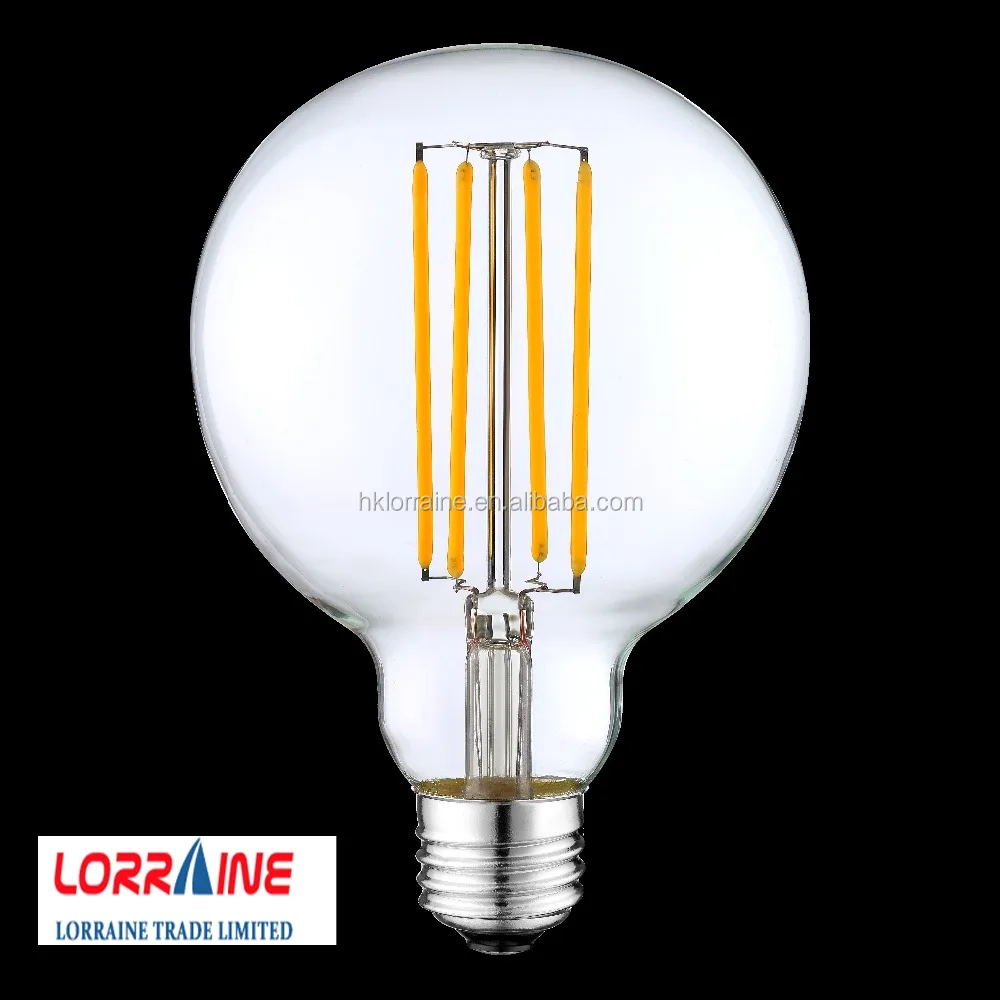 100/110/120/V/Volts 100V 110V 120V/AC Large Globe G25 Standard Medium Base E26 Long LED Filament Edison Light Bulb G80 E27 4W