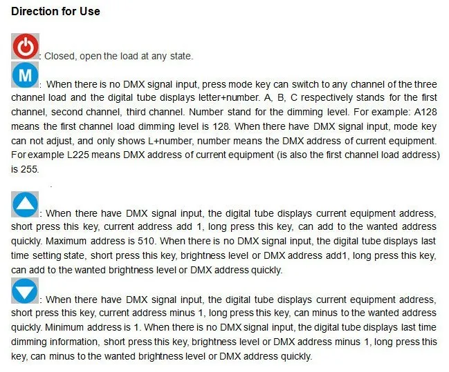 DMX302 DMX triac dimmer led brightness controller AC90-240V TRIAC 3-Output