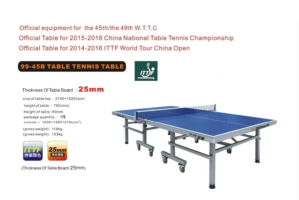 Doublefish 9945b Pingpong Table Ittf 25mm International Tournament