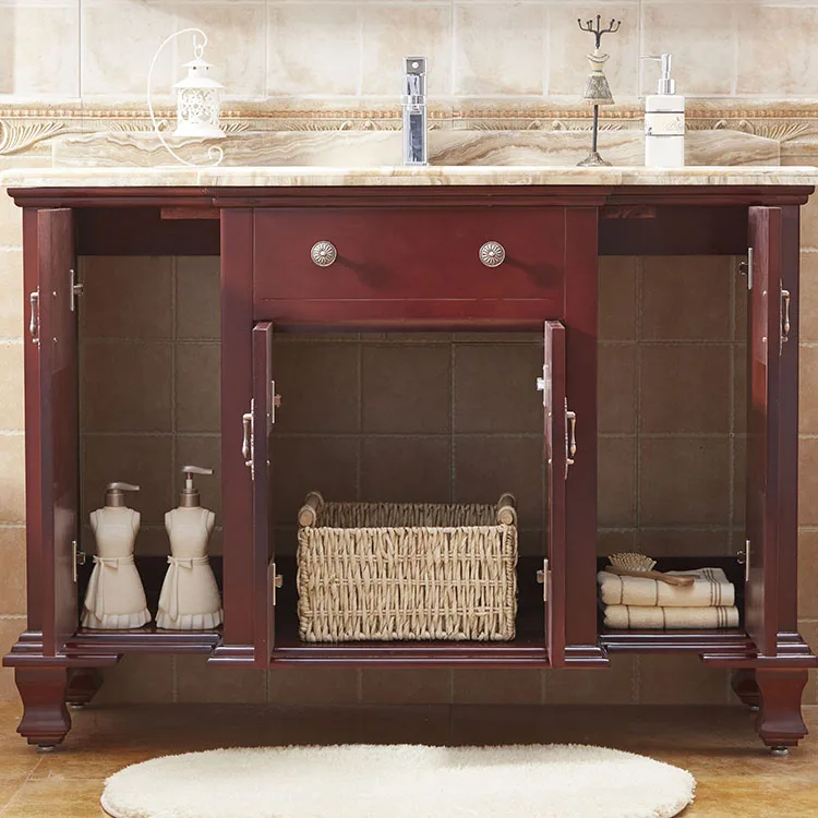 Good Design Single Sink Marble Top Bathroom Storage Vanity