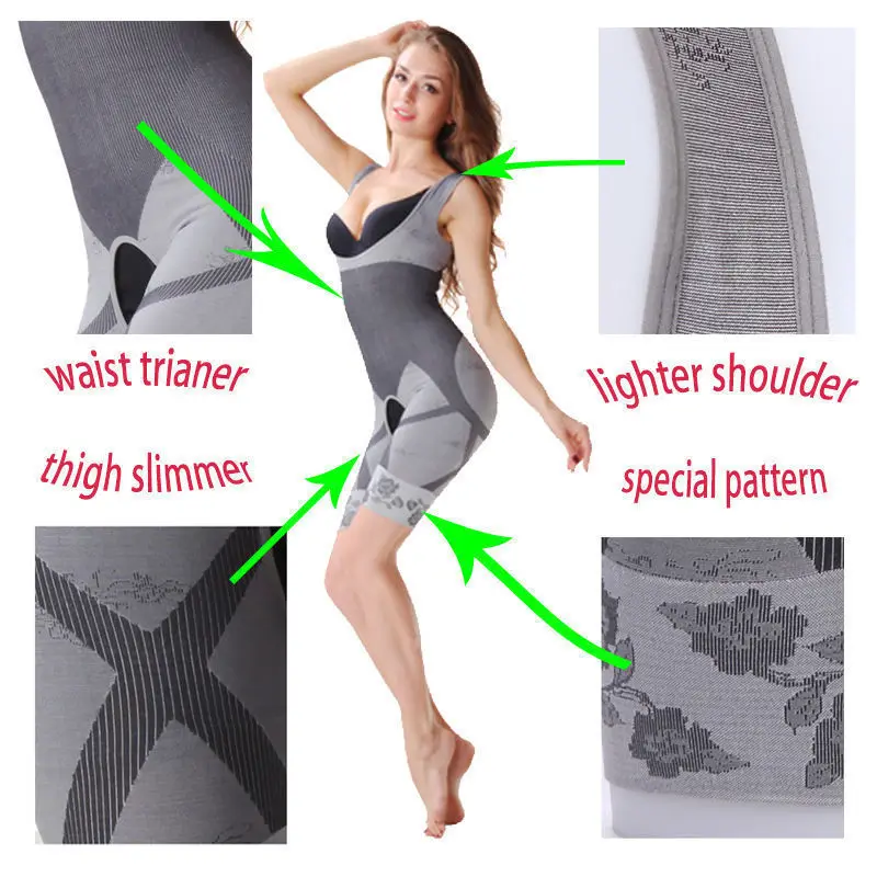 Bamboo Body Shaper For Fajas Colombianas Full Body Shaper Waist Trainer Control Panty Underbust