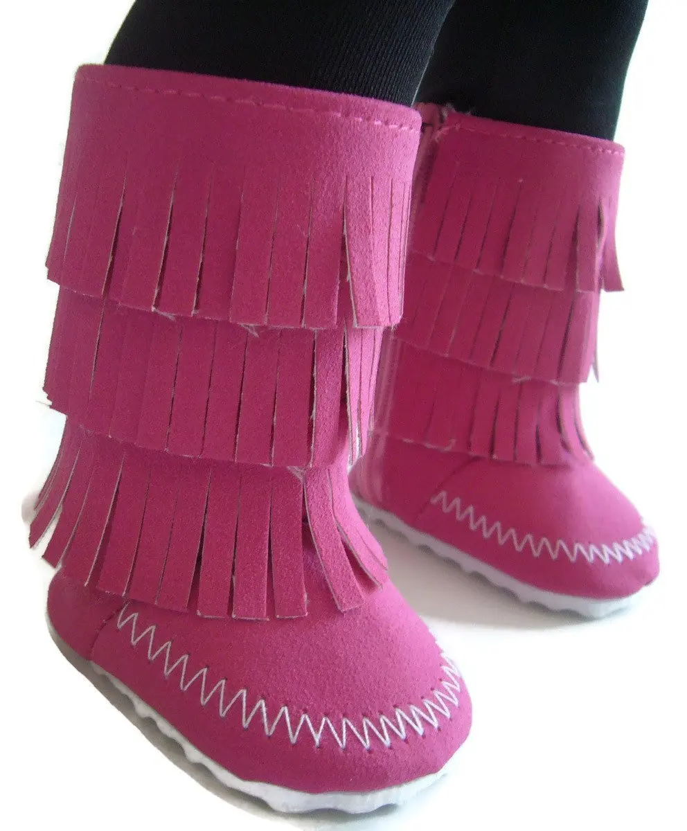 pink moccasin boots