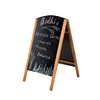 Wood A-Frame Chalkboard Sidewalk Sign for Wet Erase and Traditional Stick Chalk 21" x 34" Boards Slide Out for Easy Updating
