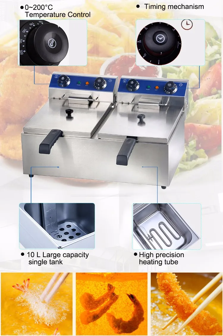 Fast Food Kitchen Equipment Best Price Adjustable Lpg Gas Deep Fryer