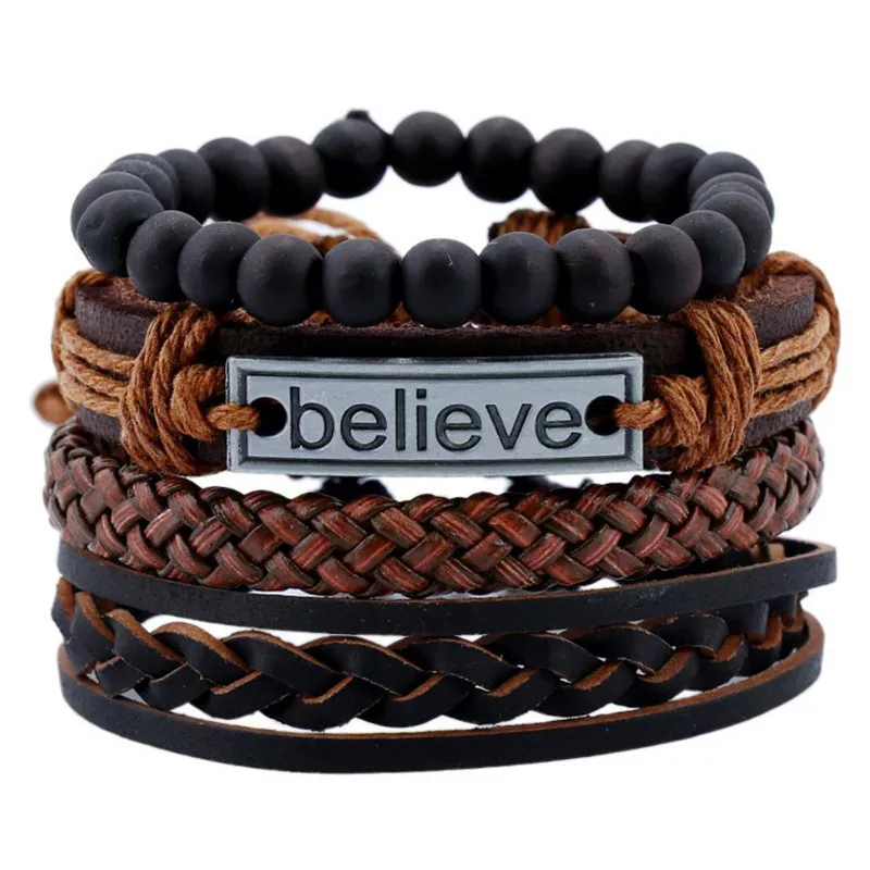 believe bracelet,  men beaded bracelet set