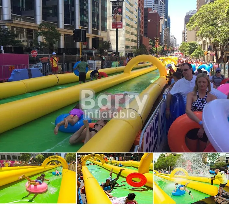 single lane/double lane/dual lane/triple lane water slide slip and slide for event,slide the city,guangzhou inflatable manufacturer