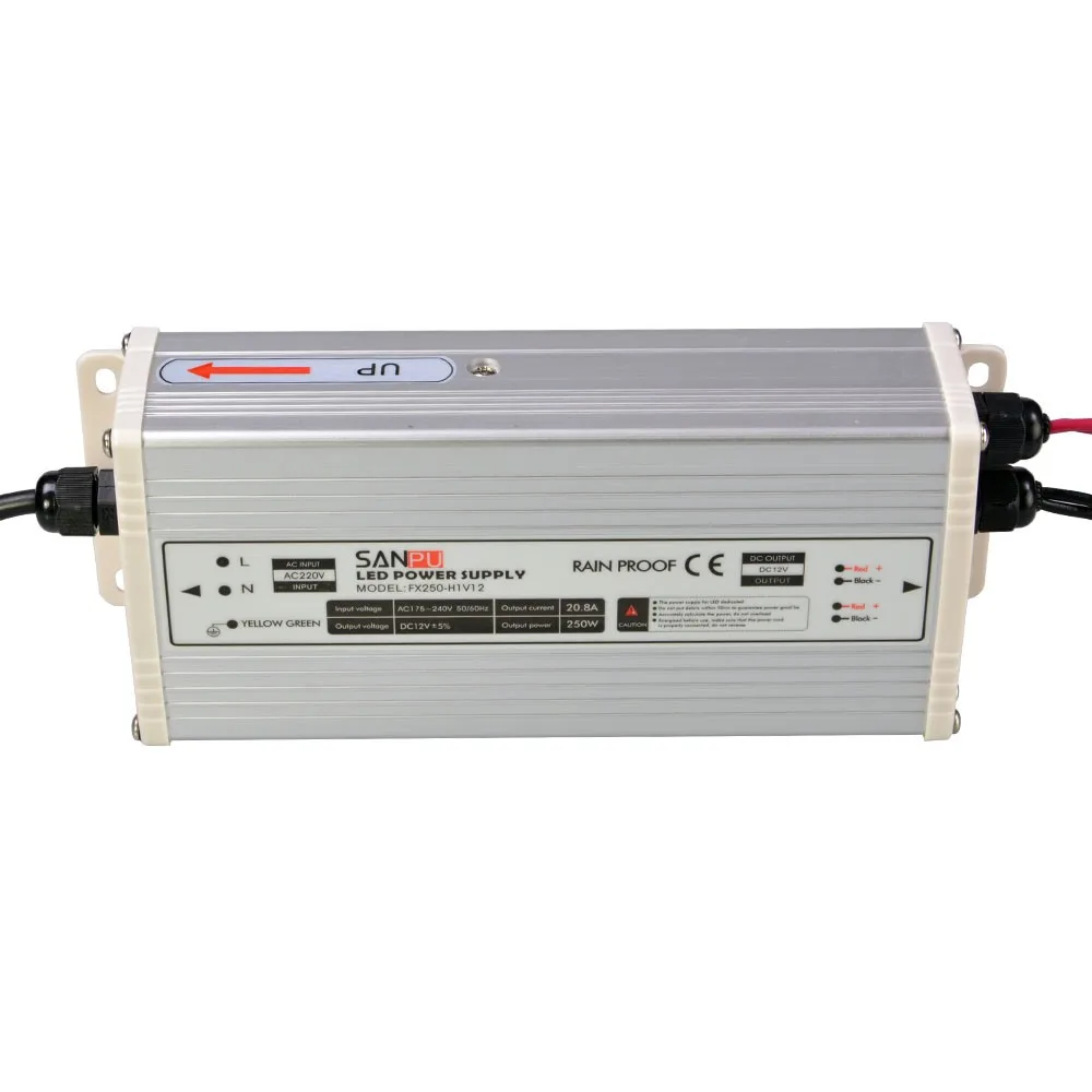 DC LED Switching Mode Power Supply 250W 20A 12V Output (FX250-H1V)