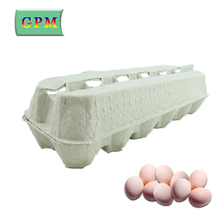Thermoformed Paper Pulp Recycled Egg Tray 12 Holes Disposable Dozen