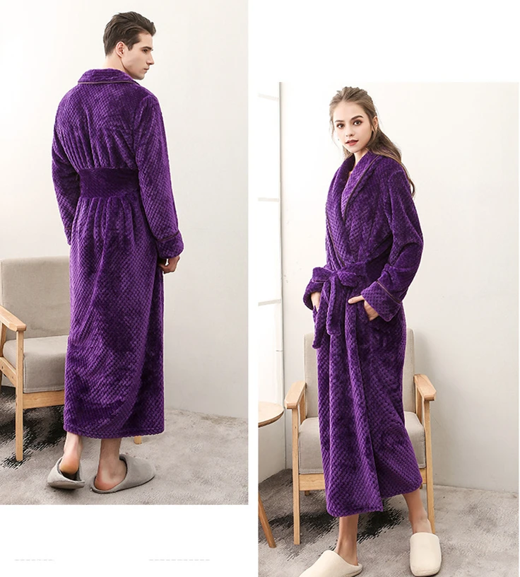A5093 Soft Waffle Weave Orange Bathrobe Kneelength Hotel Spa Robe