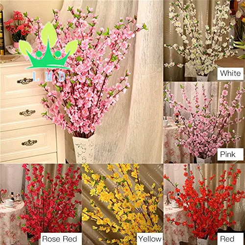 Details about   Artificial Cherry Spring Plum Peach Blossom Branch Silk Flowers Tree Home Decor 
