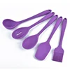 FDA LFGB food grade silicon cooking item slotted spoon brush spatula set cute kids silicone kitchen utensil set
