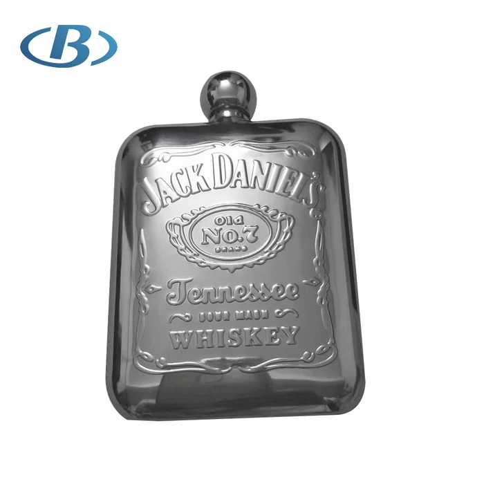 embossed hip flask