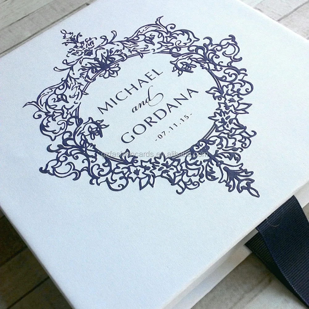 Gorgeous Hardcover Pocket Inside Diy Party Box Invitations With