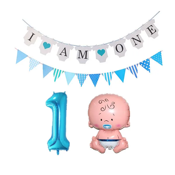 Birthday Party Decorations 1st Birthday Number 1 Baby Boy Foil