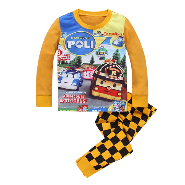 2016 Spring Autumn long sleeve Kids cotton Pajamas clothing sets Boys Girls cartoon baby sleepwear sets