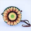 2019 new sunflower top layer cowhide handbag shoulder bag diagonal package leather carving bag trend package