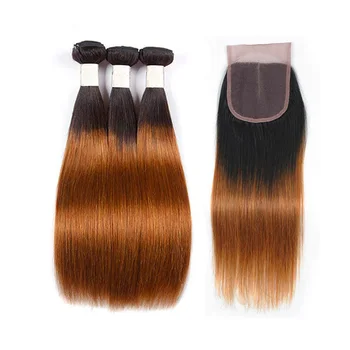 Color 1b 30 Auburn Straight Hair Extensions 3 Bundles Malaysian