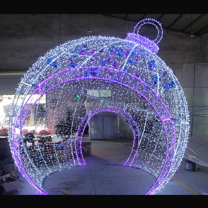 Outdoor Christmas Commercial Decoration 3d Large Led Christmas Ball ...