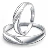 Real 18k Solid White Gold Wedding Bands For Couples Certificated His And Hers Fine Engagement Ring Sets For Women Free Shipping