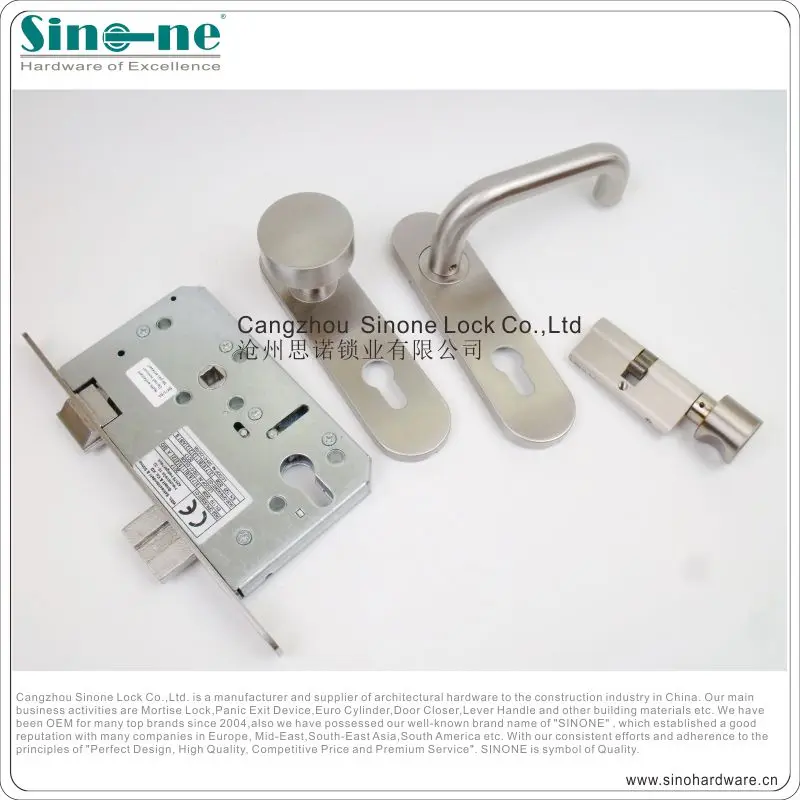Mortice Din Euro Profile Sash Lock Case Body 60mm Backset Stainless Steel 316 Mortise Keyed Lock