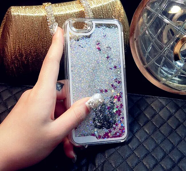 Creative Bling Star Liquid Quicksand Phone Case For iphone 5s/5 PC Material Mobile Covers