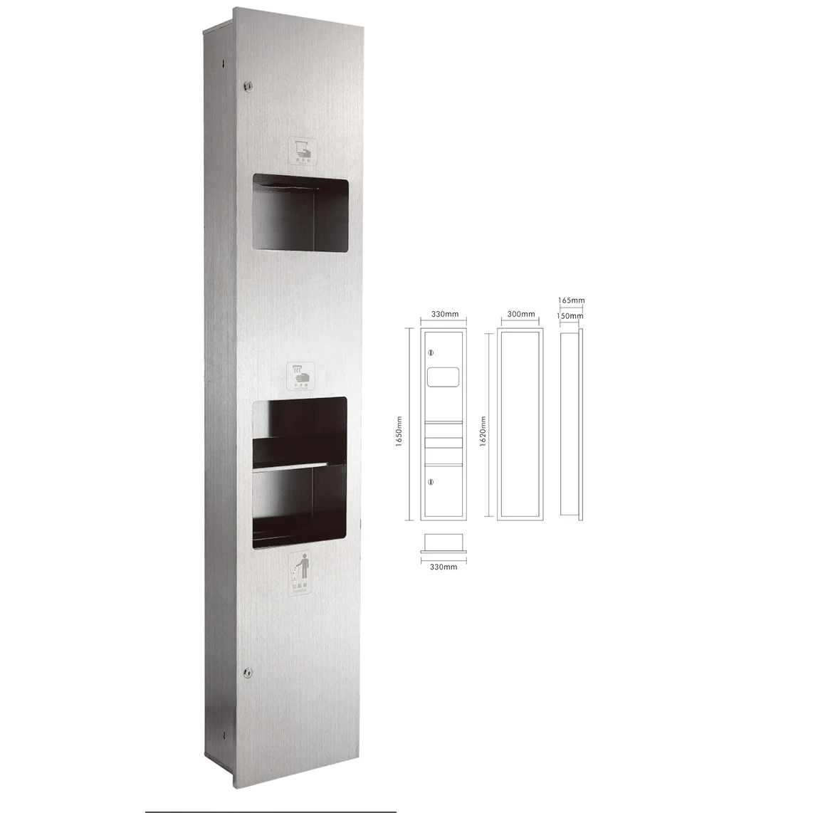 wall mounted waste receptacle