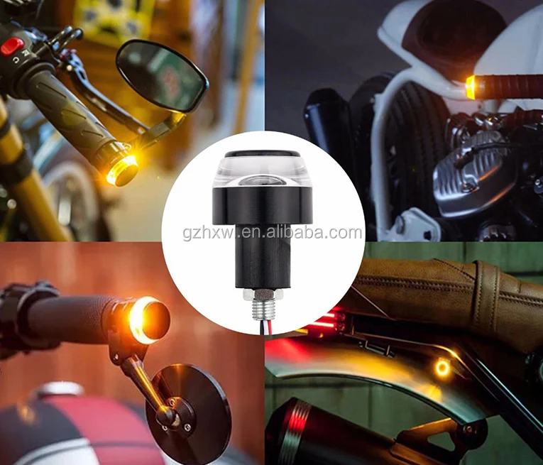 motorcycle lighting system  White Yellow Turn Signal LED Light Indicator Blinker Handle Bar End Handlebar light