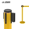 Bright Yellow Traffic Post with Warning Message Printing Belt for Outdoor Use