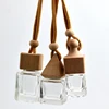 High Quality square shape glass perfume hanging car diffuser bottle
